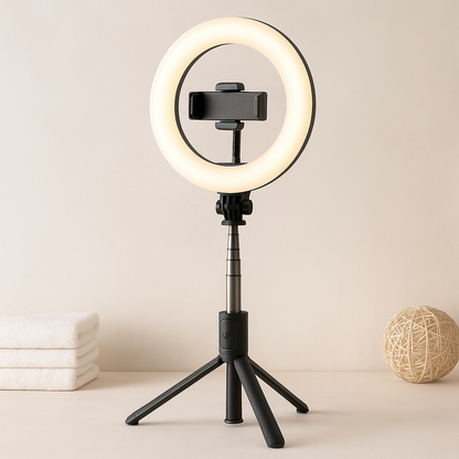 Portable 4-in-1 Selfie Stick with Tripod & LED