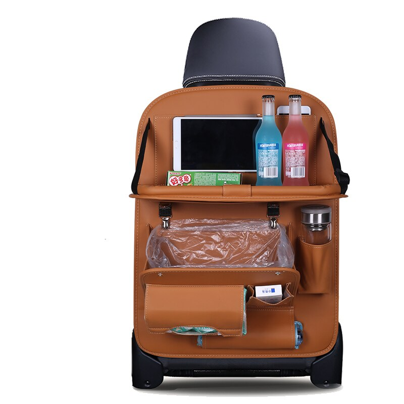 Leather Car Seat Organizer with Tray